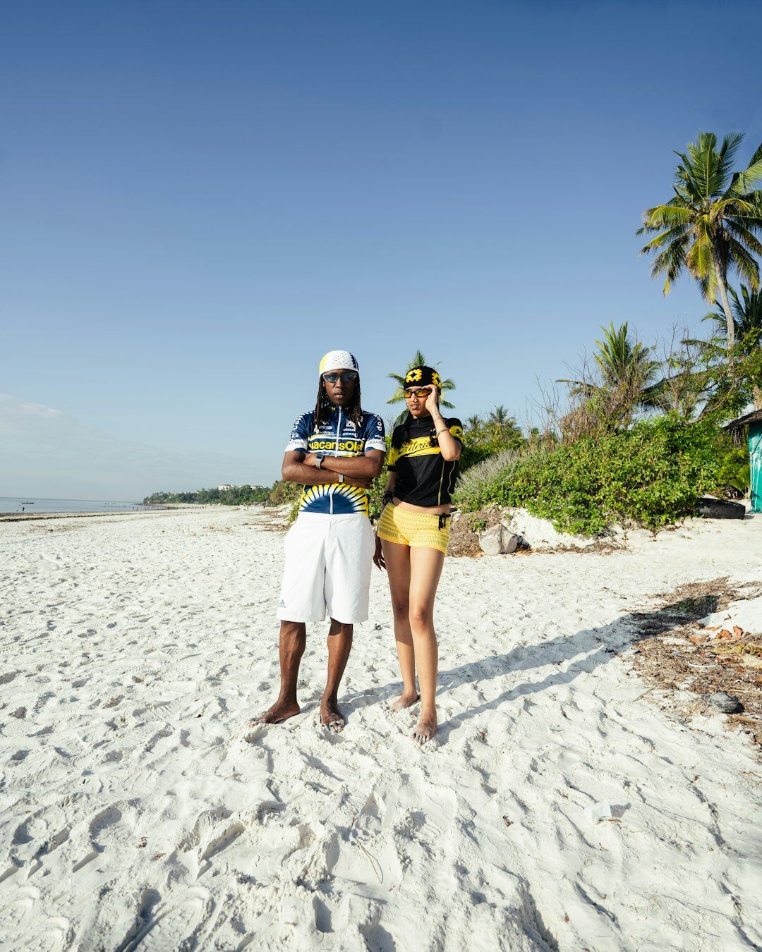 celebrity on tropical beach