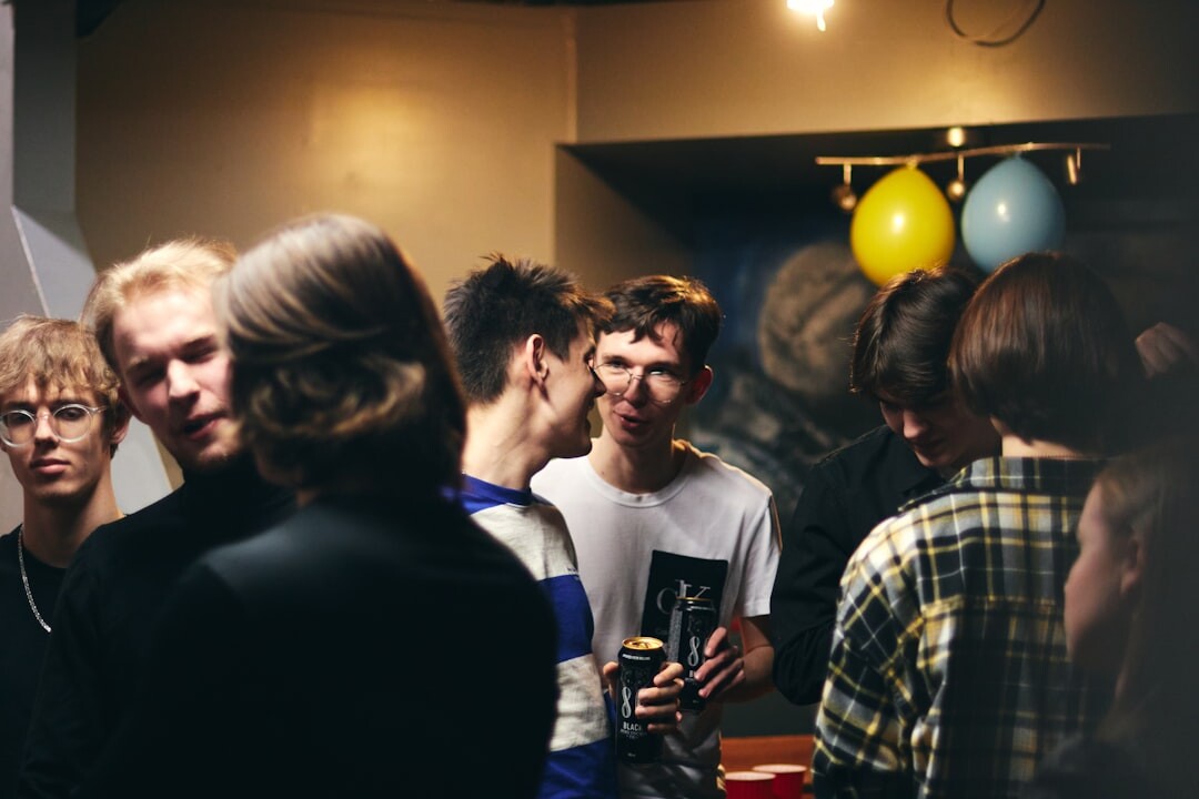 group of influencers at party