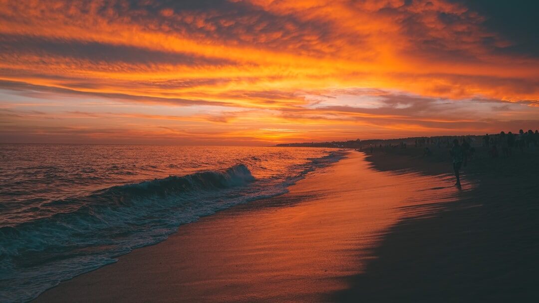 Sunset view of a beach in Punta del Este