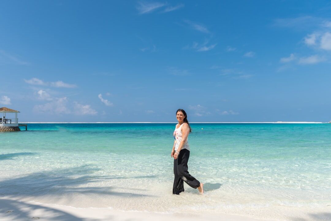 celebrity on tropical beach